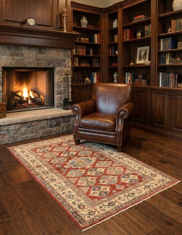 3' 4 x 5' 1 Hand Knotted Kazak Oriental Wool Rug
