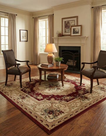 7' x 7' Classic Aubusson Square Rug