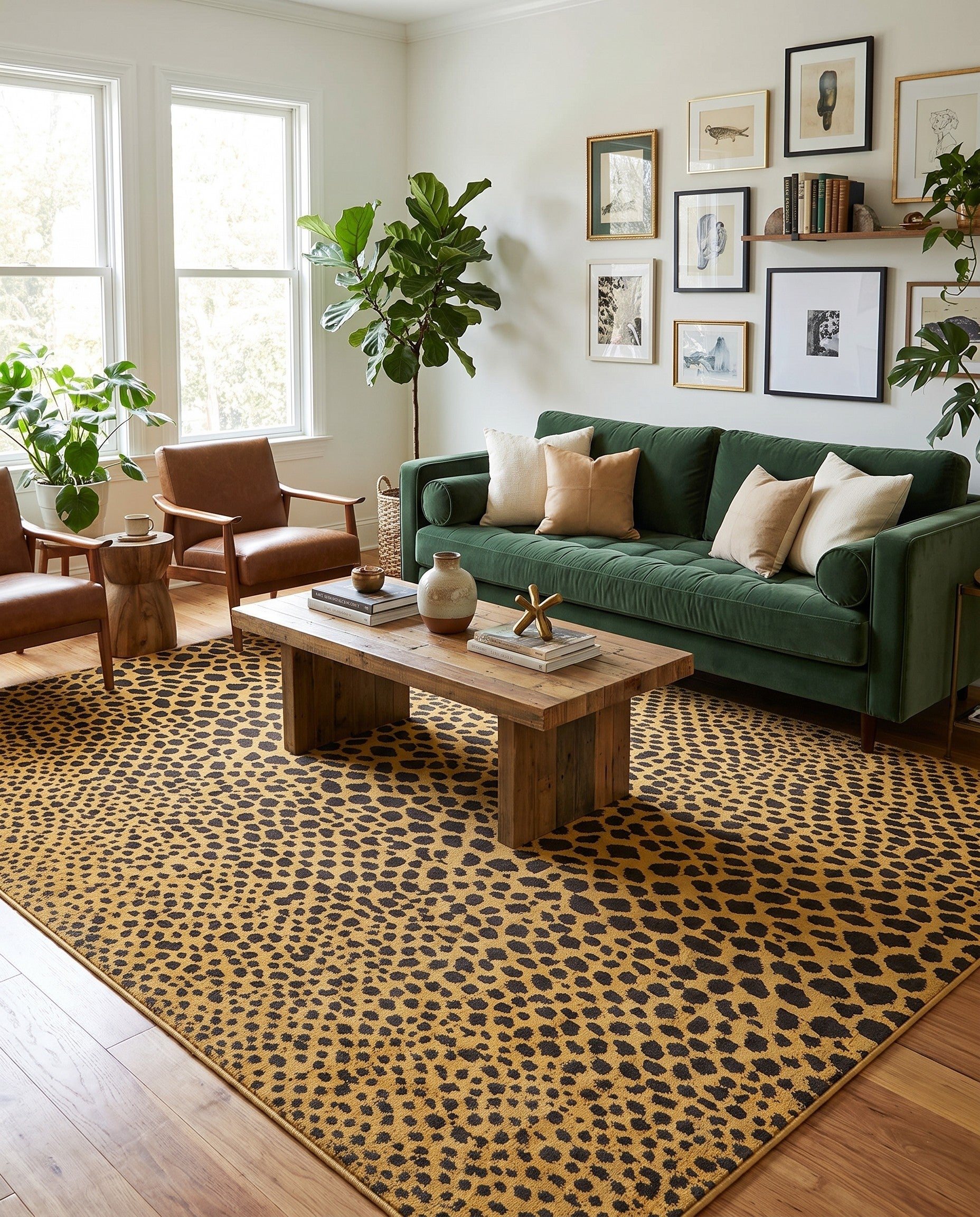 Black and Gold Kamala Washable Rug