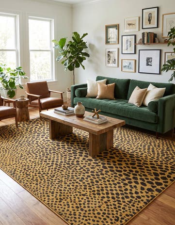 Black and Gold Kamala Washable Rug