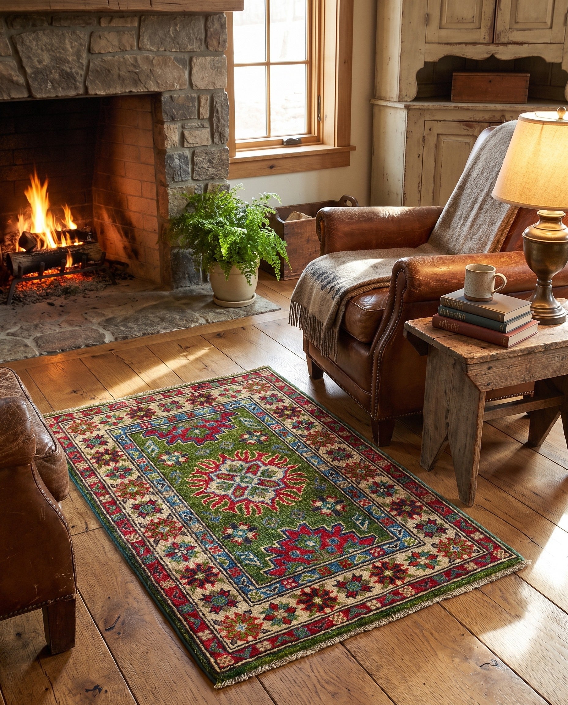 2' x 2' 11 Hand Knotted Kazak Rug