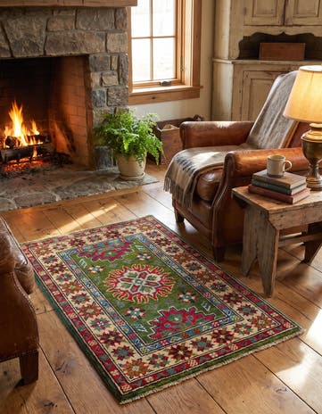 2' x 2' 11 Hand Knotted Kazak Rug
