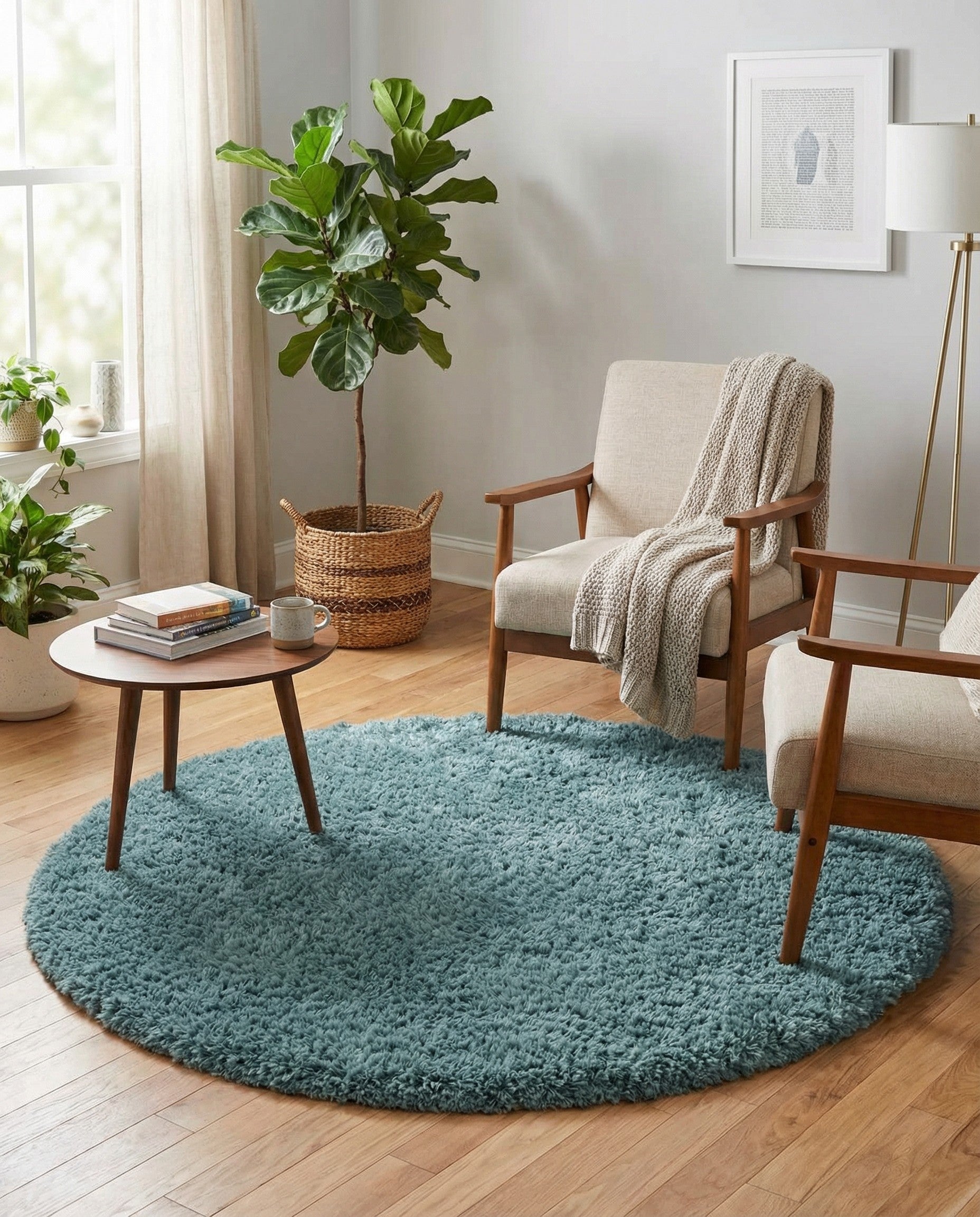 6' x 6' Infinity Shag Round Rug