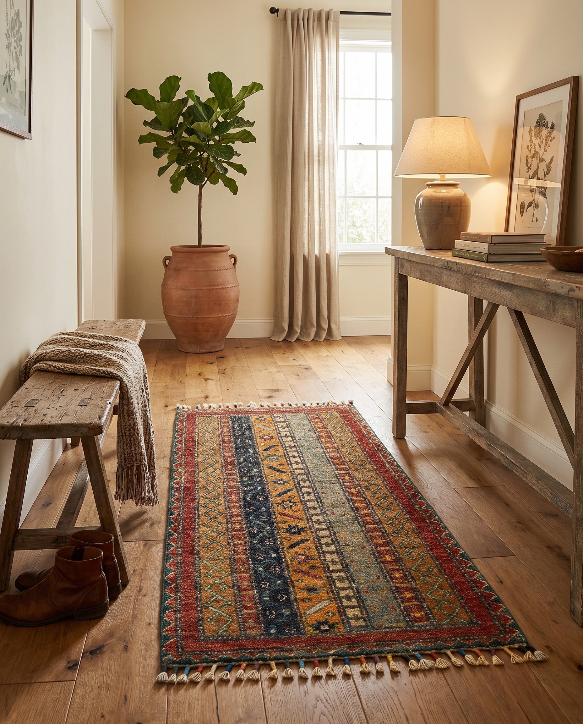 1' 7 x 3' 2 Hand Knotted Kazak Rug