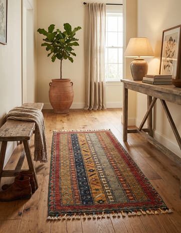 1' 7 x 3' 2 Hand Knotted Kazak Rug