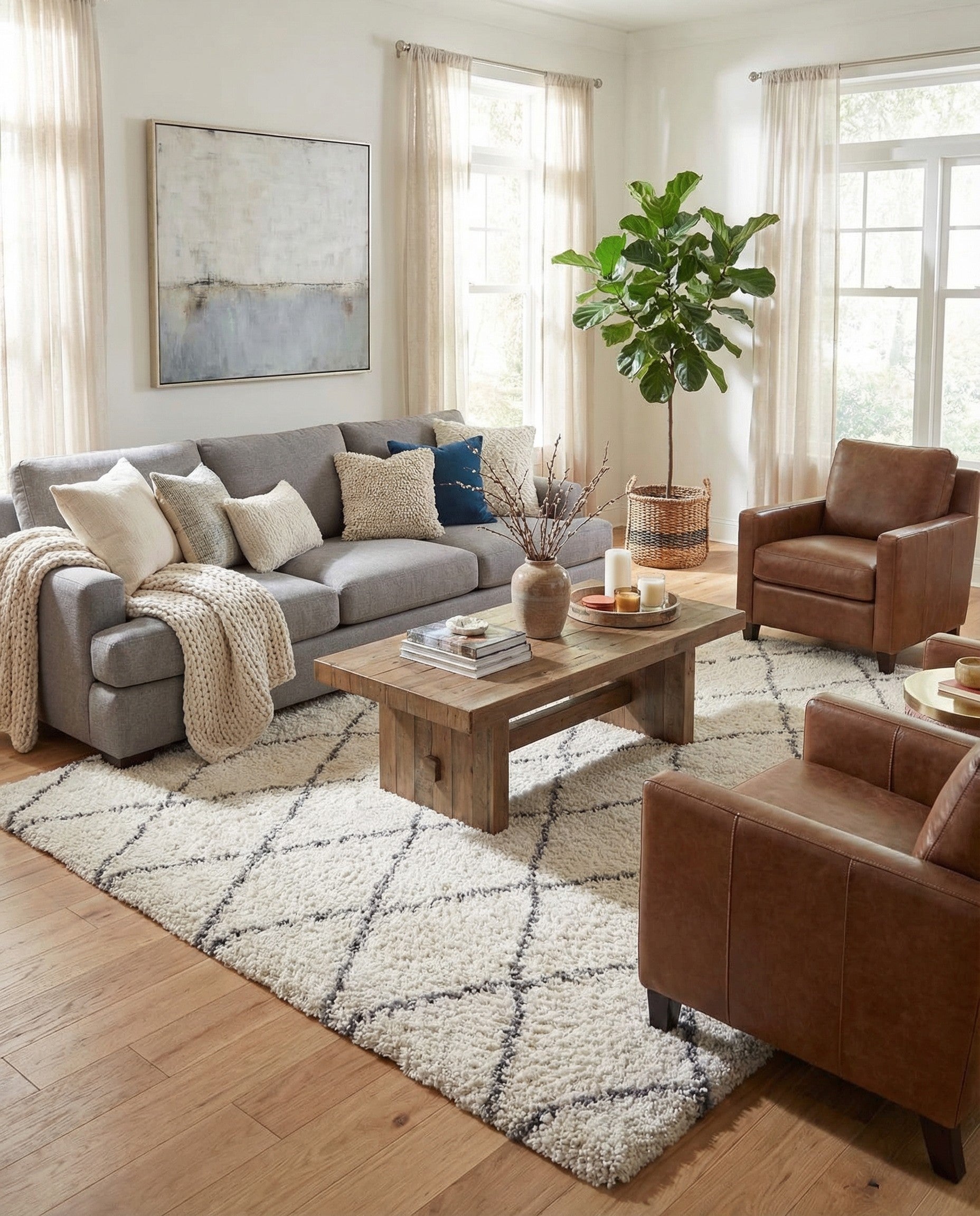 Primary image  9' x 12' 2 Moroccan Shag Rug