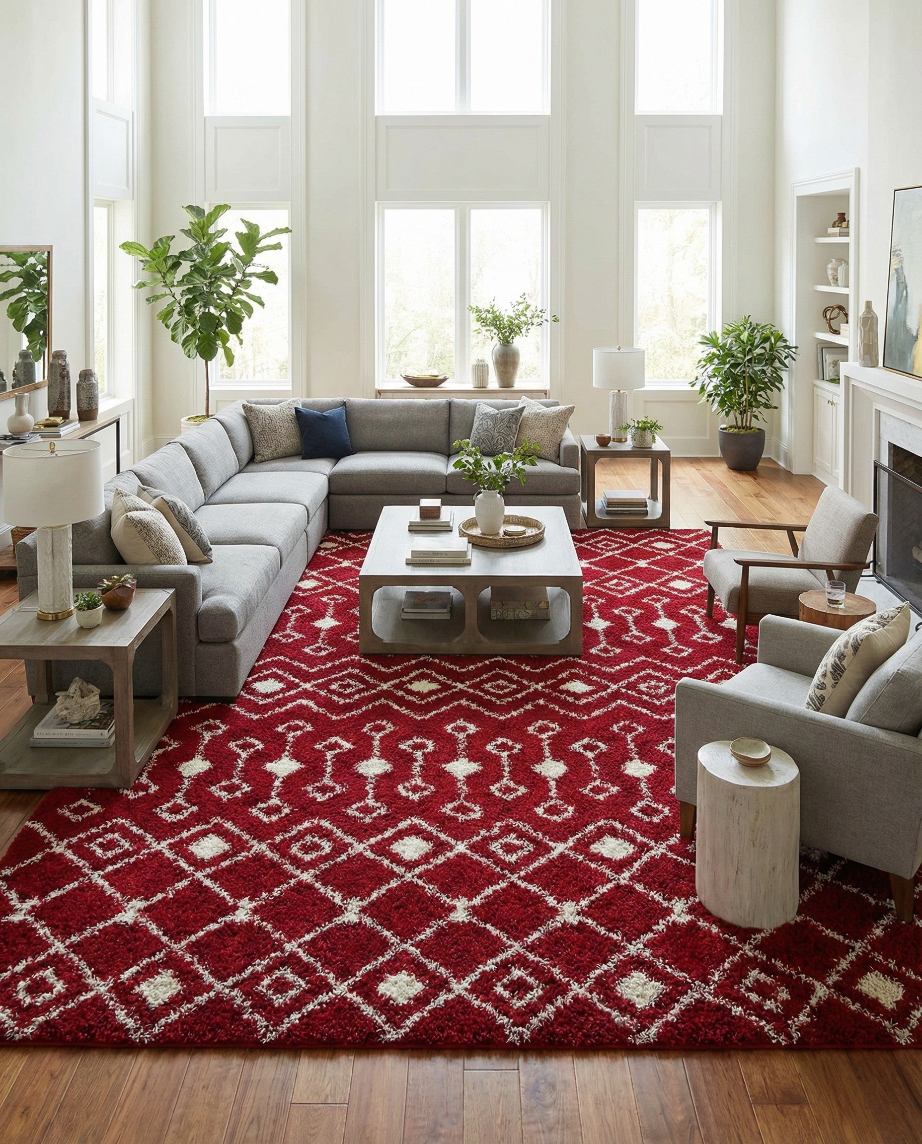 10' x 14' Moroccan Trellis Shag Rug