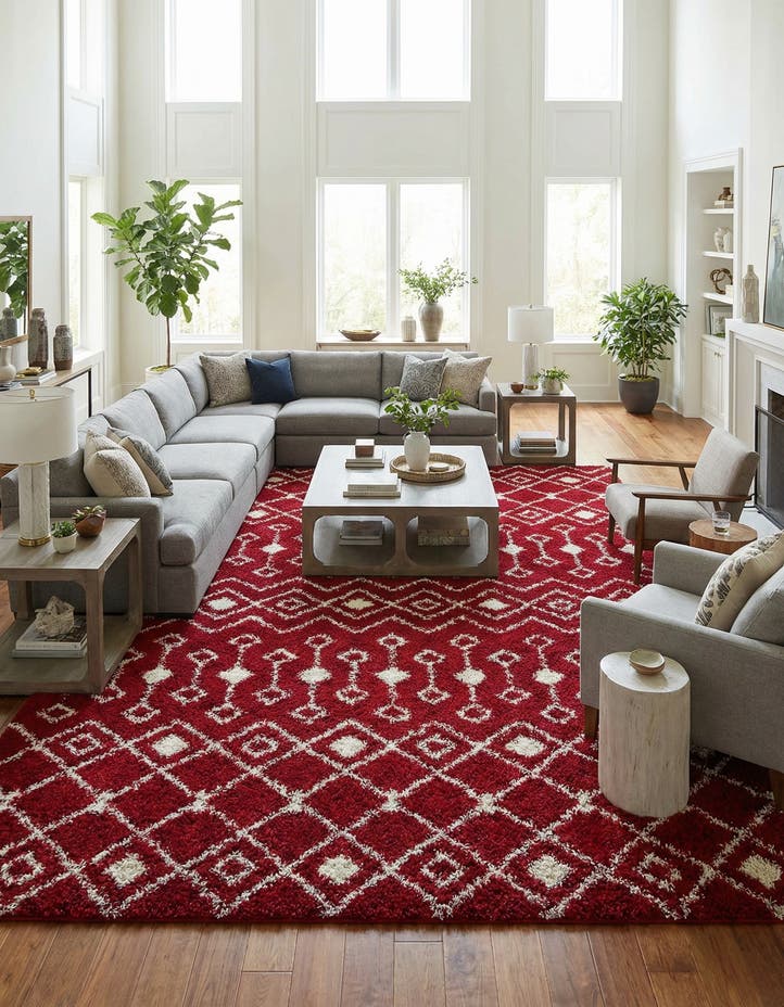 10' x 14' Moroccan Trellis Shag Rug