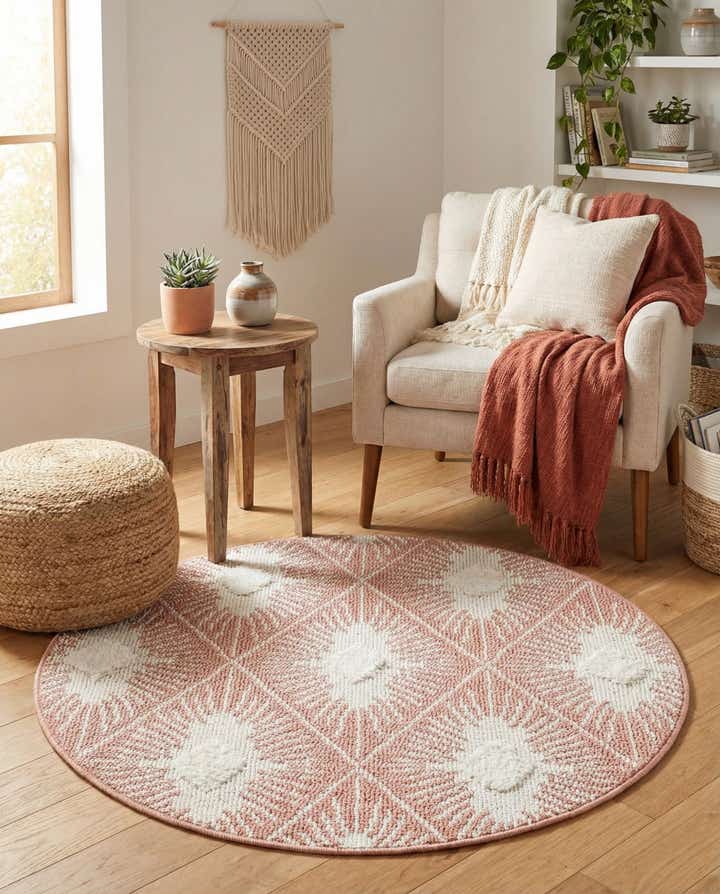3' 3 x 3' 3 Boho Round Rug