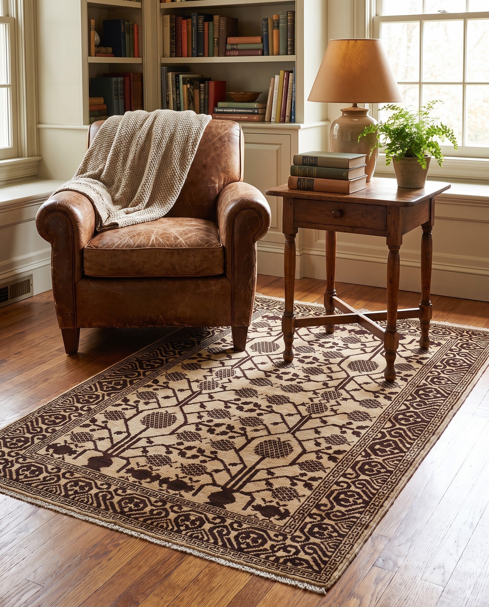 3' 5 x 5' 6 Hand Knotted Ziegler Modern Rug