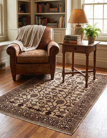 3' 5 x 5' 6 Hand Knotted Ziegler Modern Rug
