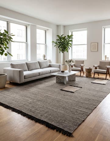 9' x 9' 7 Hand Knotted Handweb Wool Rug