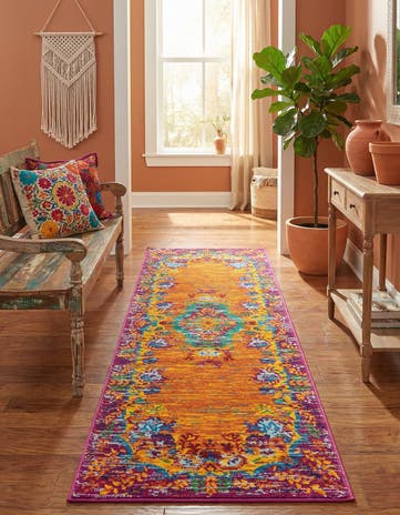Orange Calypso Runner Rug