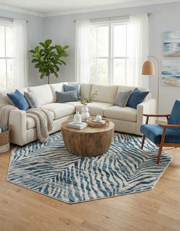 Blue Finsbury Octagon Rug