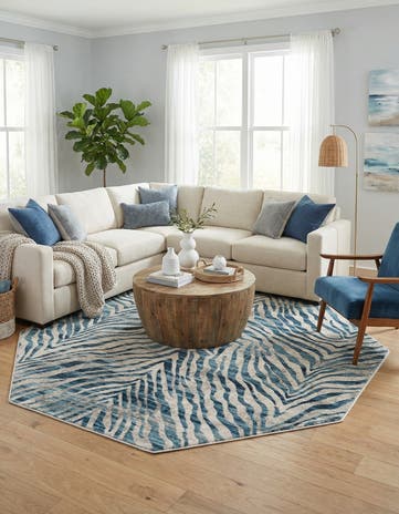Blue Finsbury Octagon Rug