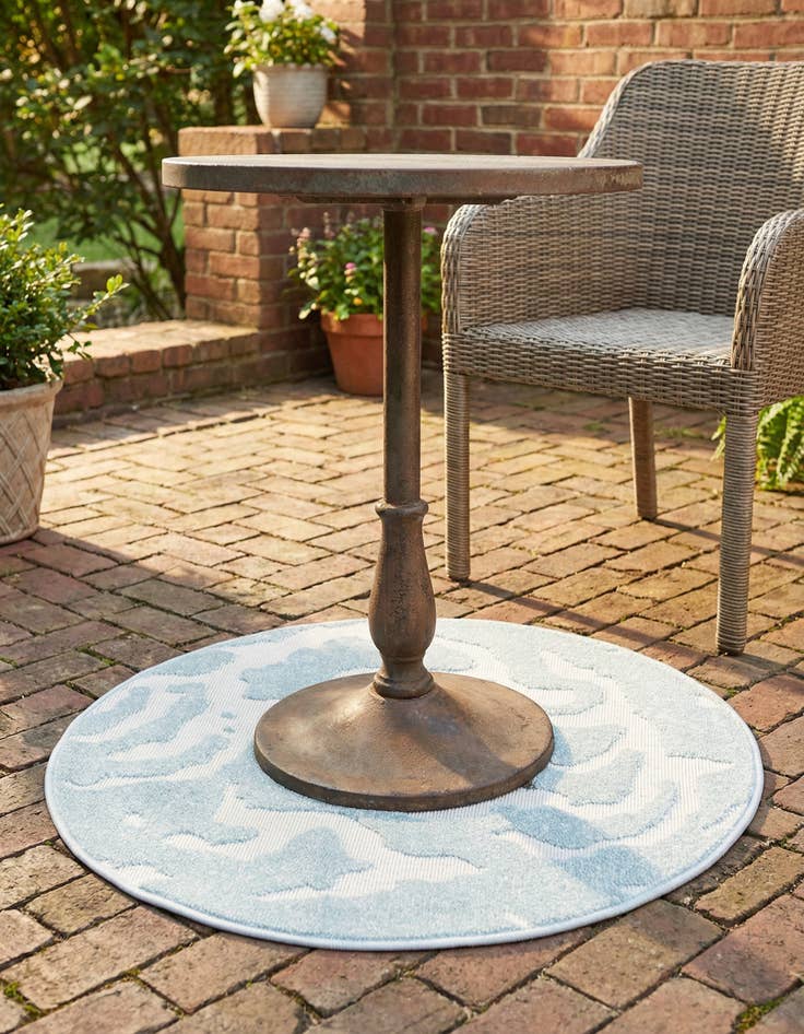 Detail image of  3' x 3'  Washable Sabrina Soto Indoor / Outdoor Round Rug