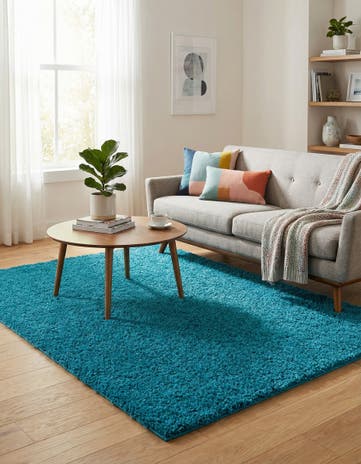 5' 3 x 7' Solid Shag Rug