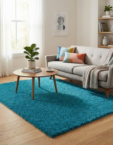 5' 3 x 7' Solid Shag Rug