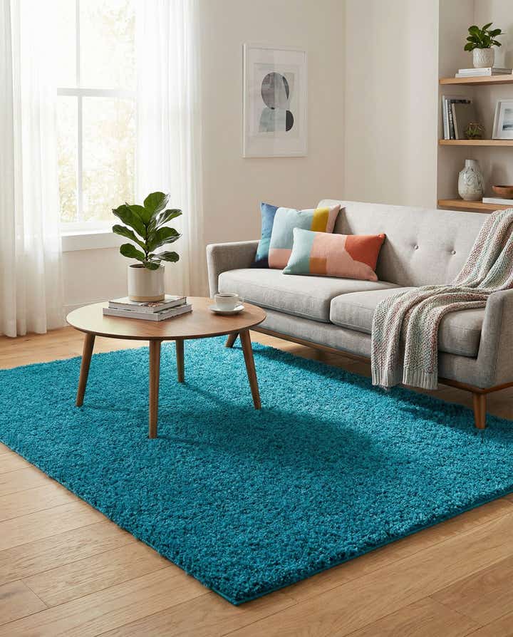 5' 3 x 7' Solid Shag Rug