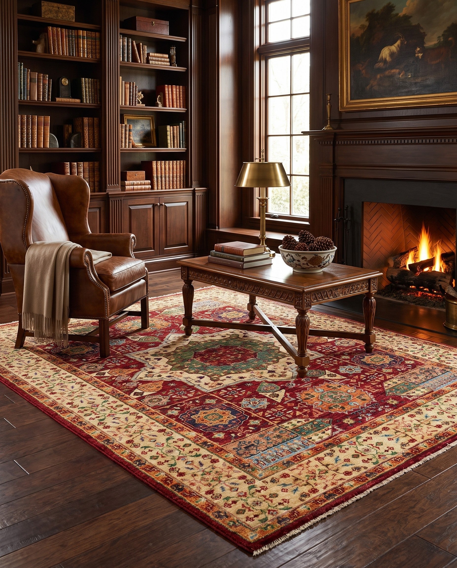 4' 11 x 6' 8 Hand Knotted Mamluk Ziegler Rug