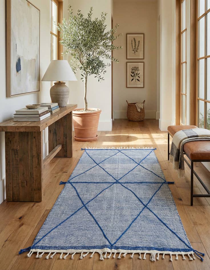 Detail image of 5' 2 x 9' 7 Hand Knotted Moroccan Wool Runner Rug