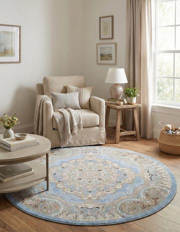 5' 3 x 5' 3 Kamala Washable Round Rug