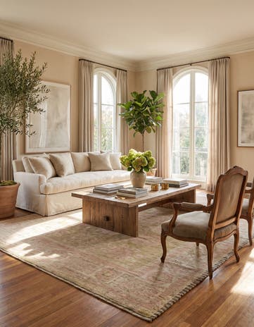 10' 6 x 14' Hand Knotted Oushak Wool Rug