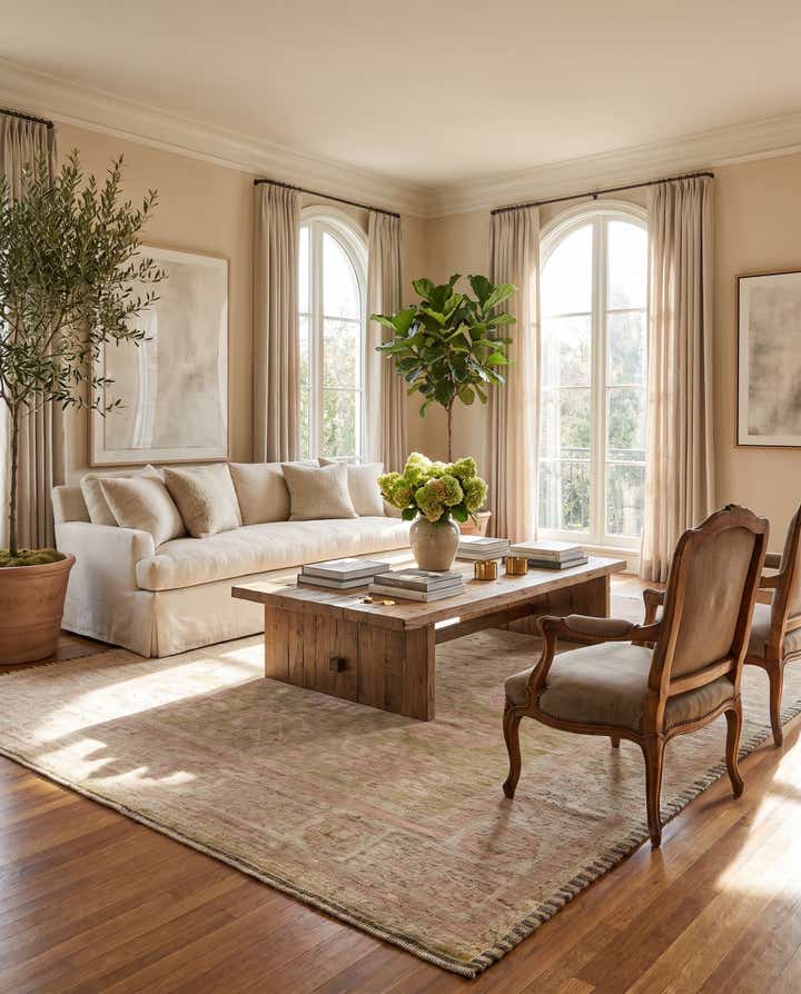 10' 6 x 14' Hand Knotted Oushak Wool Rug