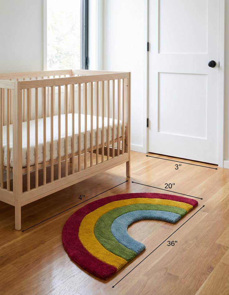 Detail image of 1' 8 x 3' Happy Rugs Rainbow Wool