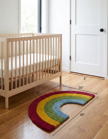 1' 8 x 3' Happy Rugs Rainbow Wool