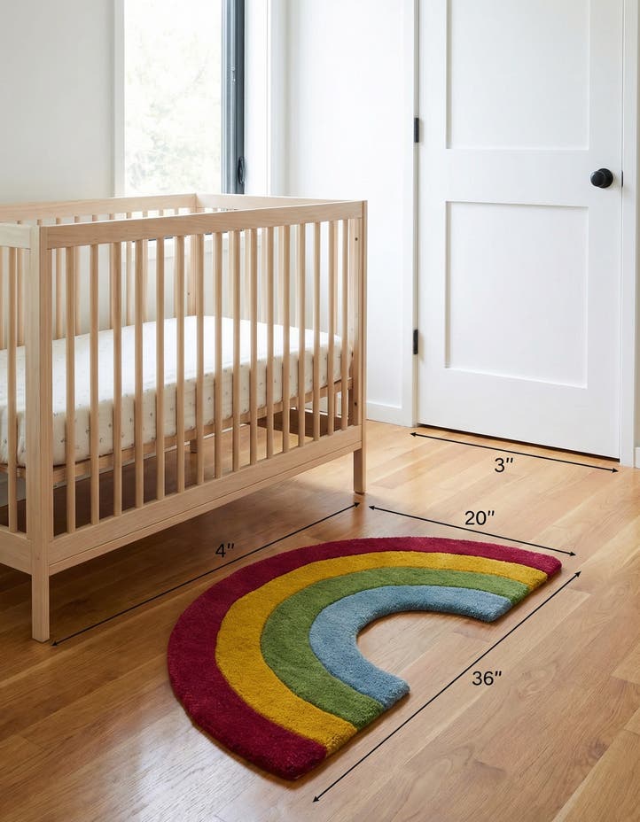 1' 8 x 3' Happy Rugs Rainbow Wool