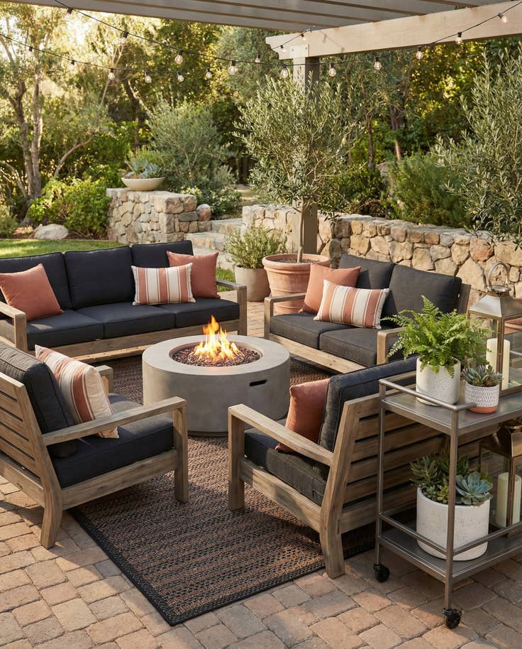 Detail image of 5' 3 x 8' Easy-Clean Border Indoor / Outdoor Rug