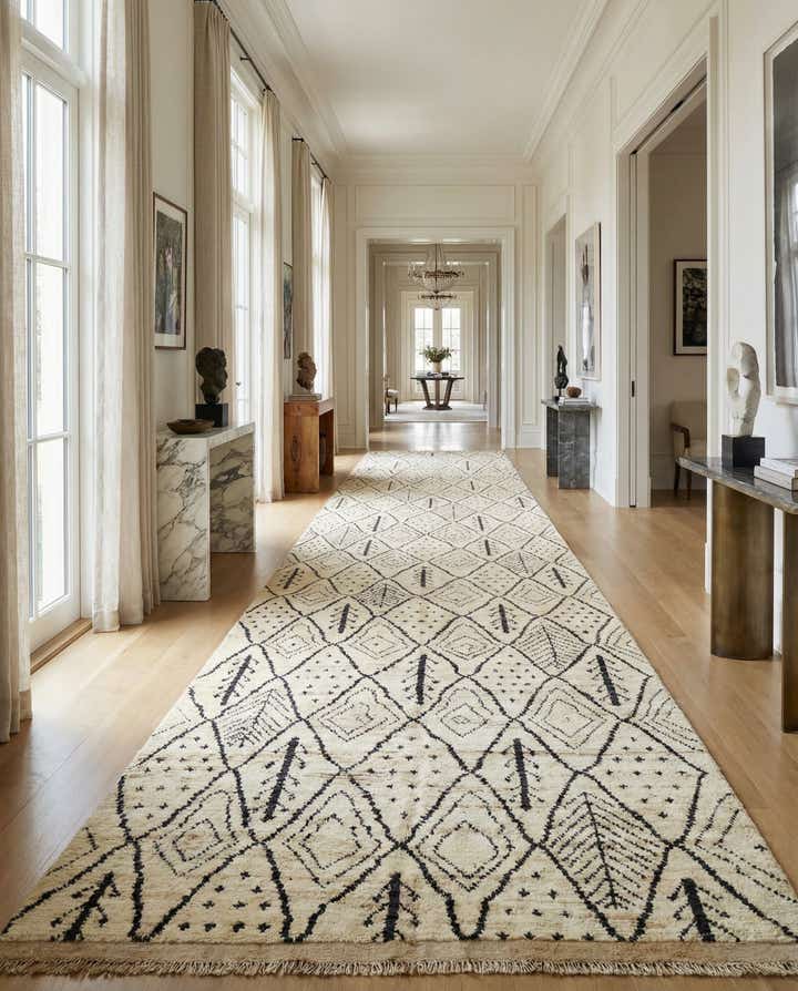 4' 11 x 22' 2 Hand Knotted Moroccan Wool Runner Rug