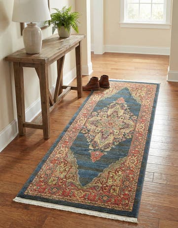 Navy Blue Sara Runner Rug