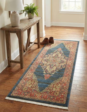 Navy Blue Sara Runner Rug