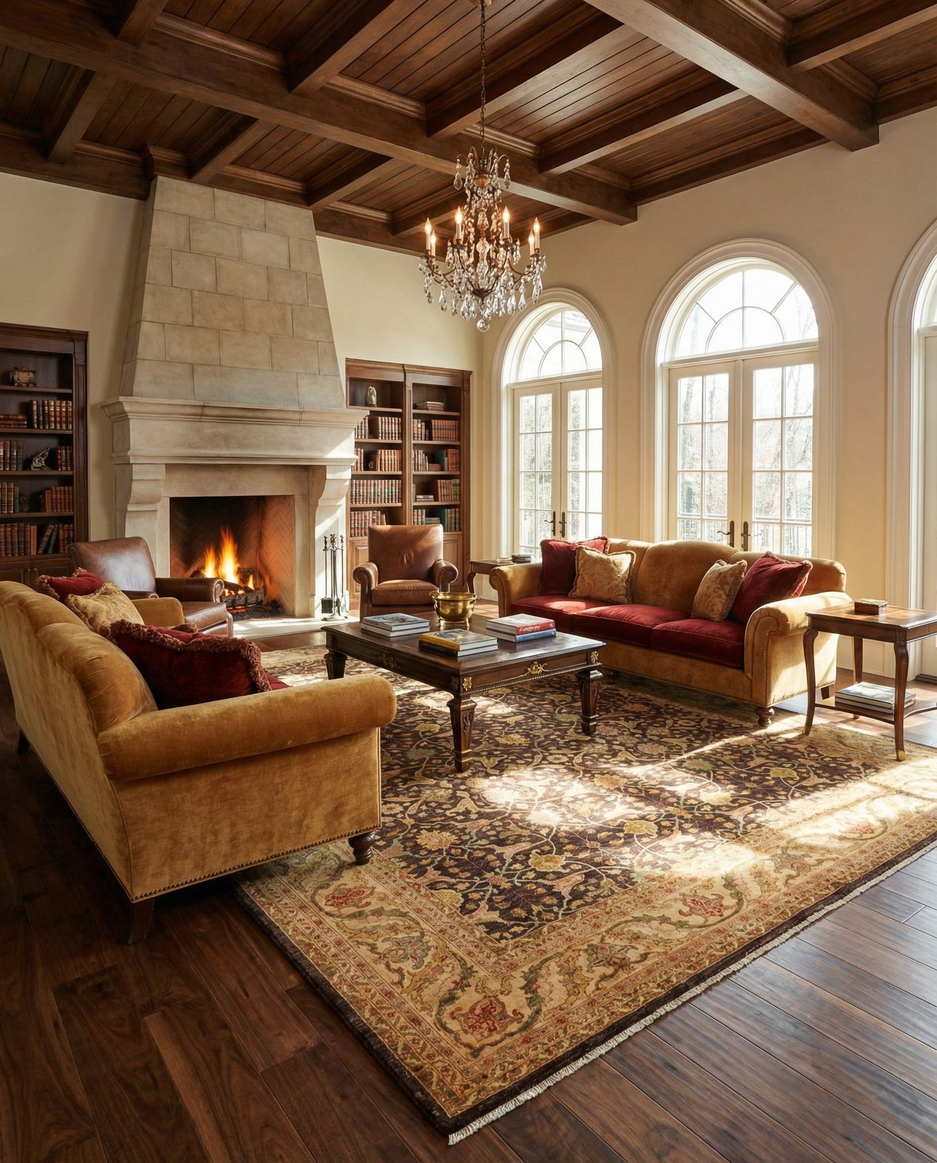 12' 11 x 17' 2 Hand Knotted Peshawar Ziegler Wool Rug