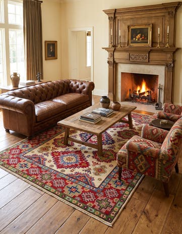 5' 9 x 8' 1 Hand Knotted Kazak Rug