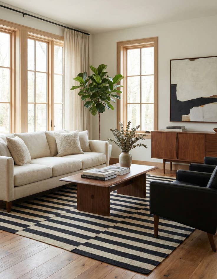 Detail image of 5' 5 x 6' 9 Hand Woven Kilim Modern Wool Square Rug