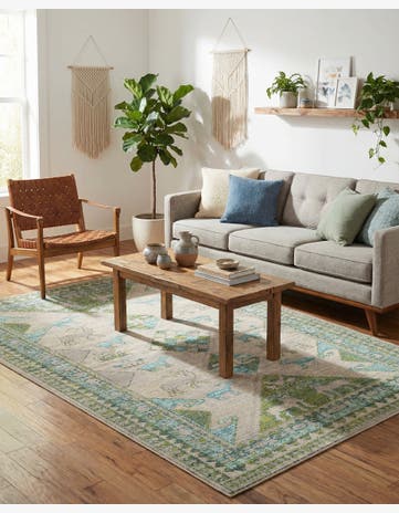 Green Washable Mesa Rug