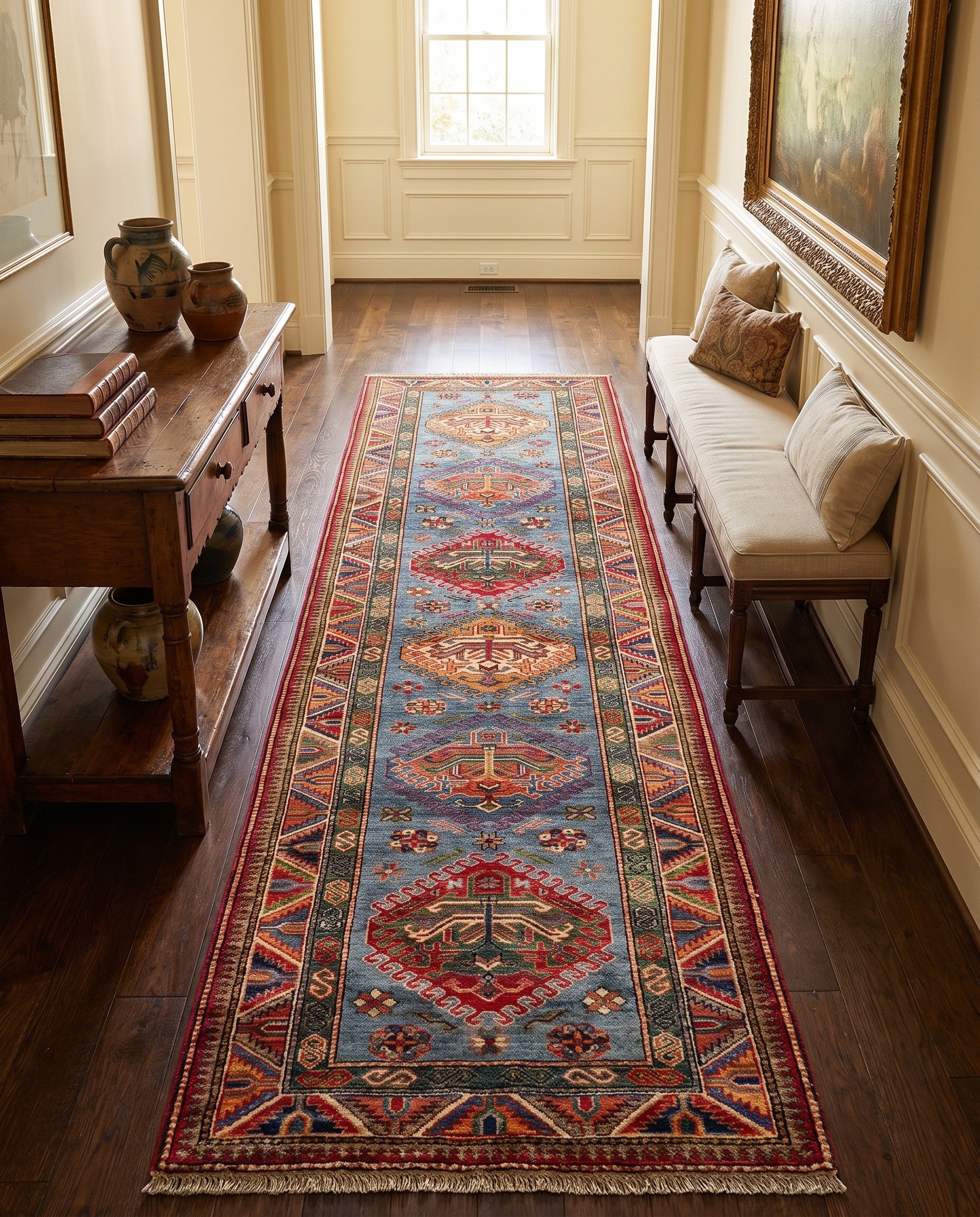 2' 9 x 9' 10 Hand Knotted Kazak Runner Rug