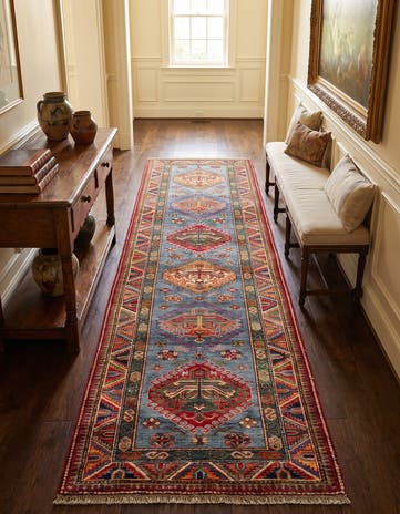 2' 9 x 9' 10 Hand Knotted Kazak Runner Rug