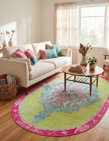 5' x 8' Washable Timeless Oval Rug