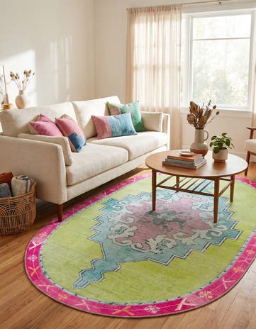 5' x 8' Washable Timeless Oval Rug