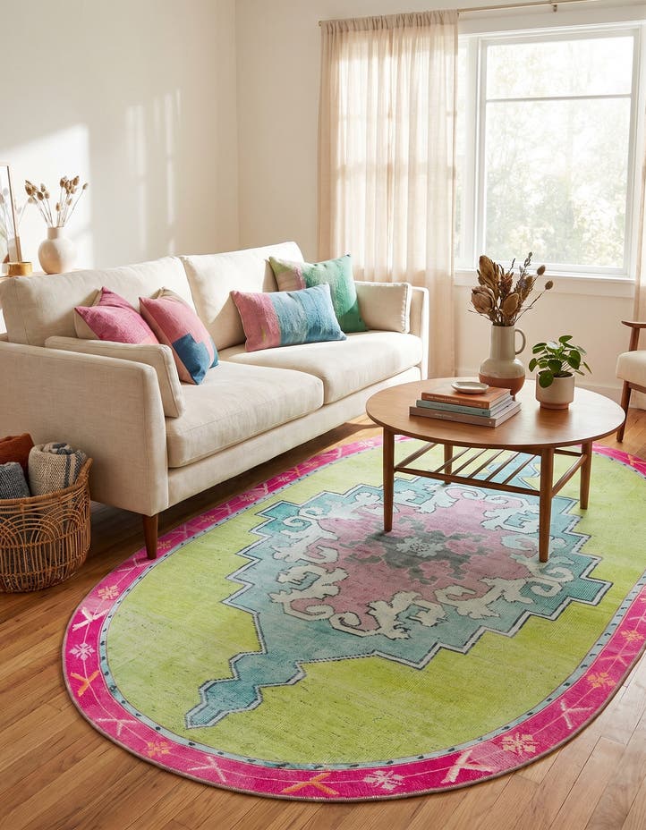 5' x 8' Washable Timeless Oval Rug