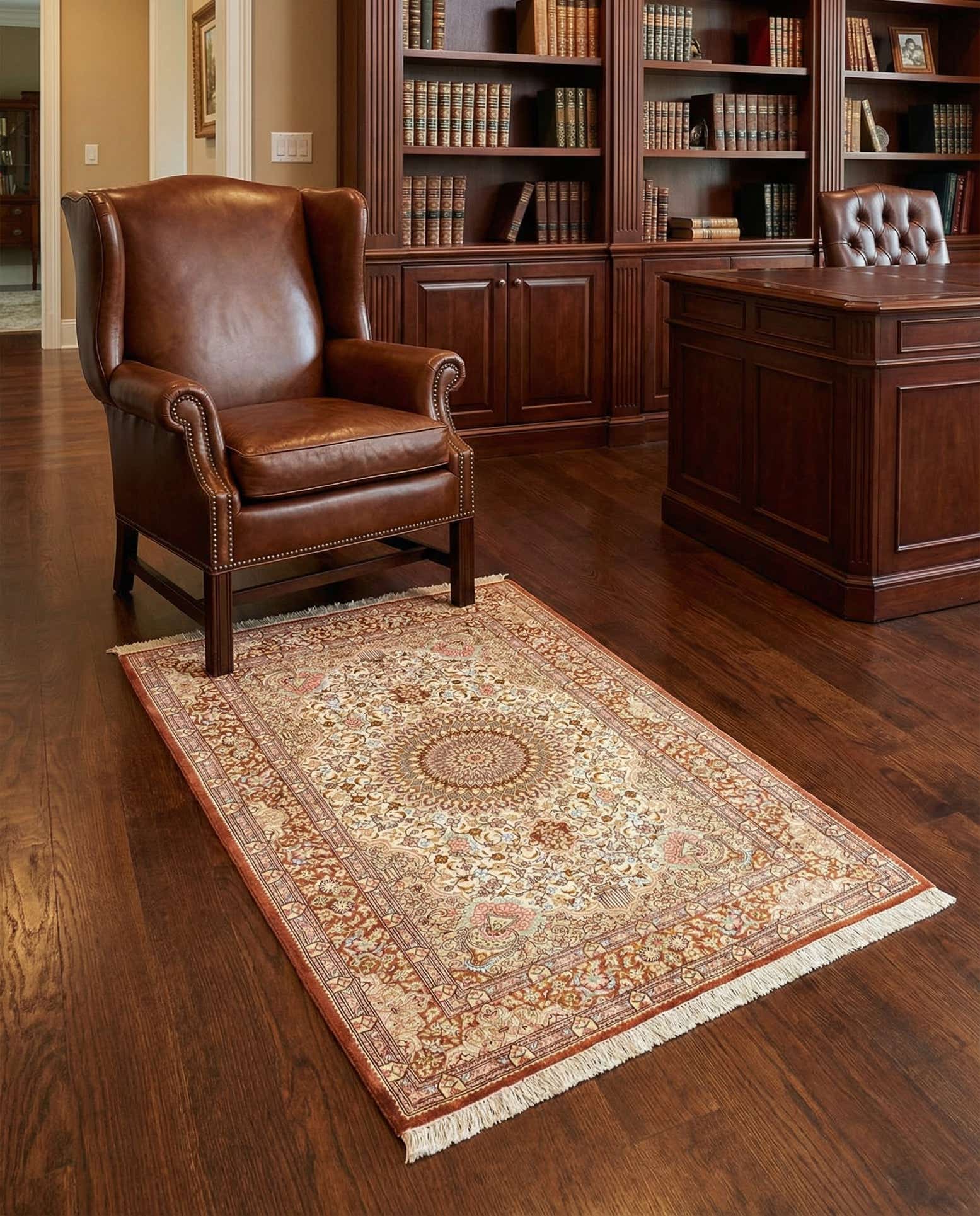 2' 7 x 4' 1 Ghom Silk Rug