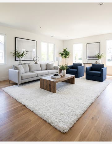 White Zermatt Shag Rug