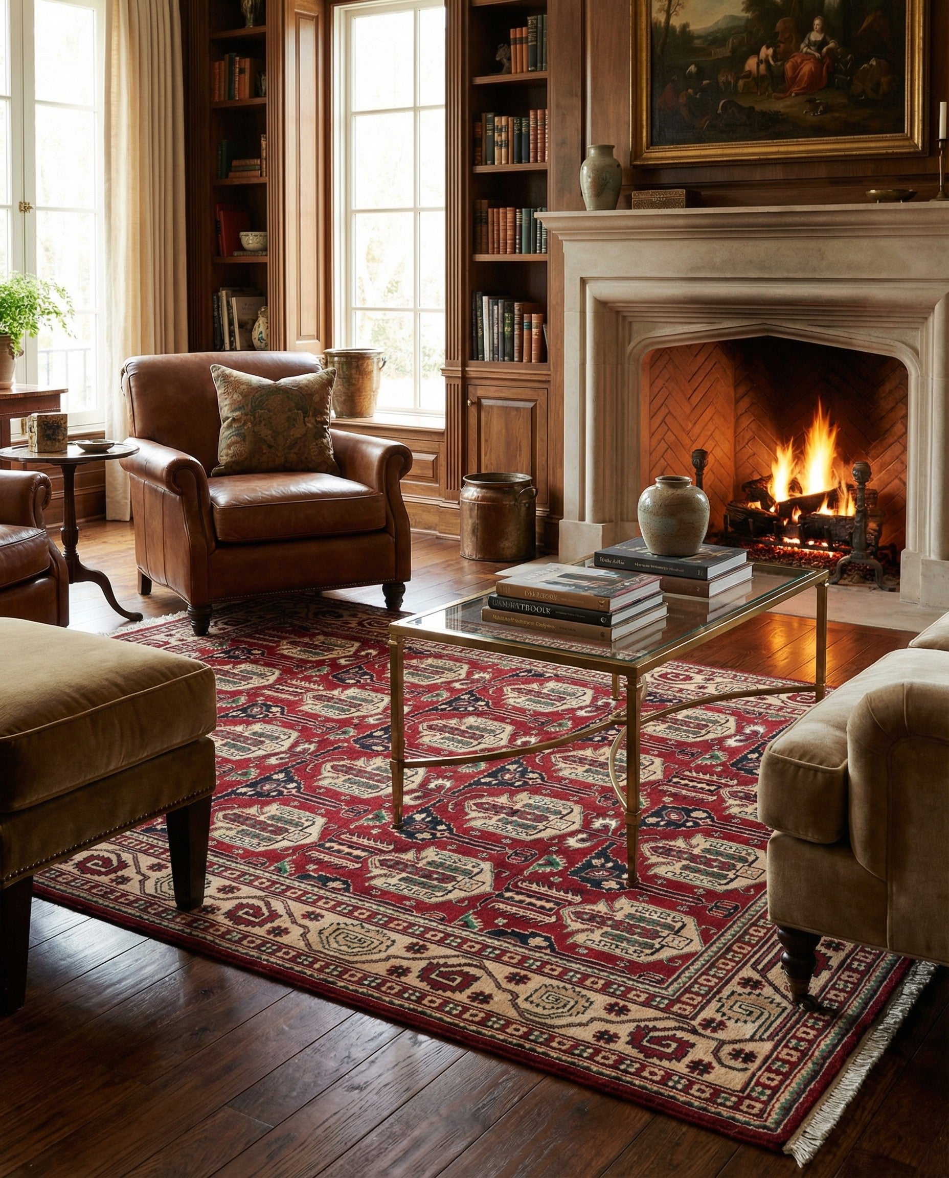 4' 1 x 7' 1 Hand Knotted Kazak Oriental Wool Rug