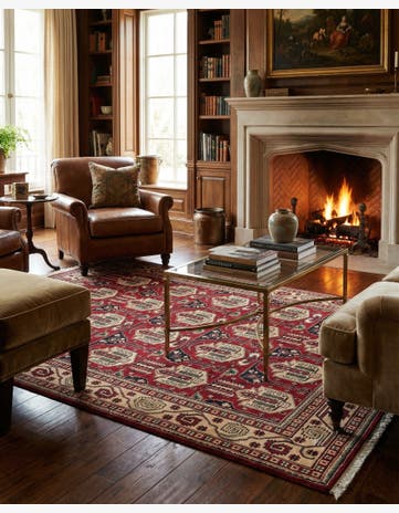 4' 1 x 7' 1 Hand Knotted Kazak Oriental Wool Rug