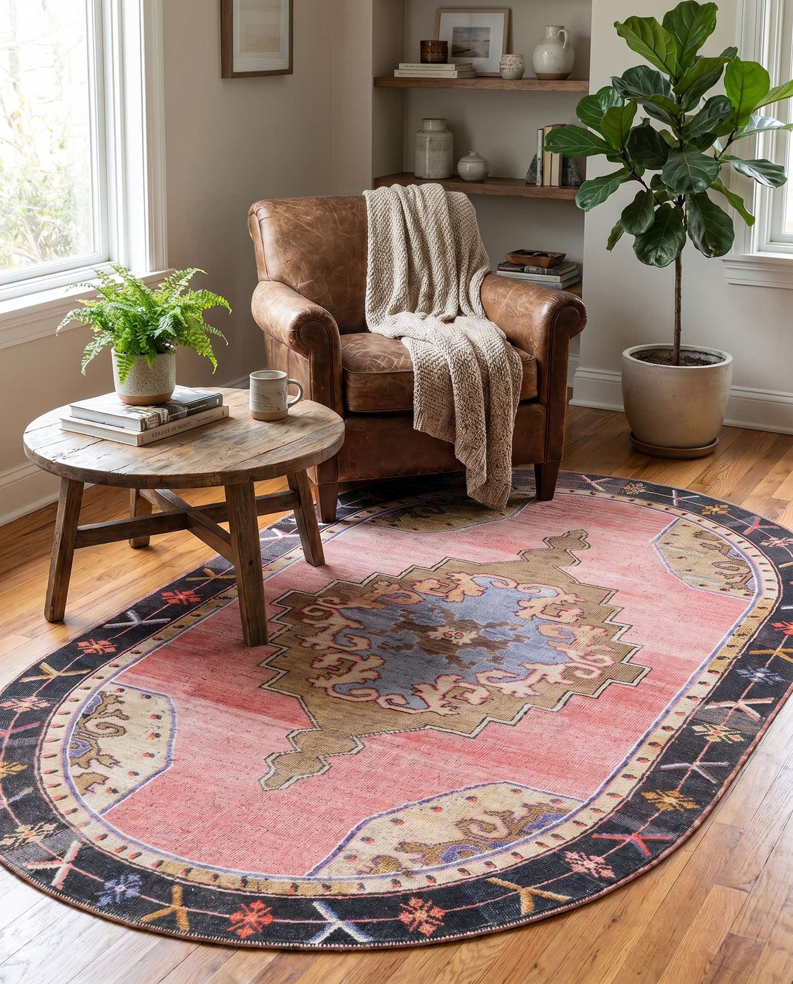 5' x 8' Washable Timeless Oval Rug