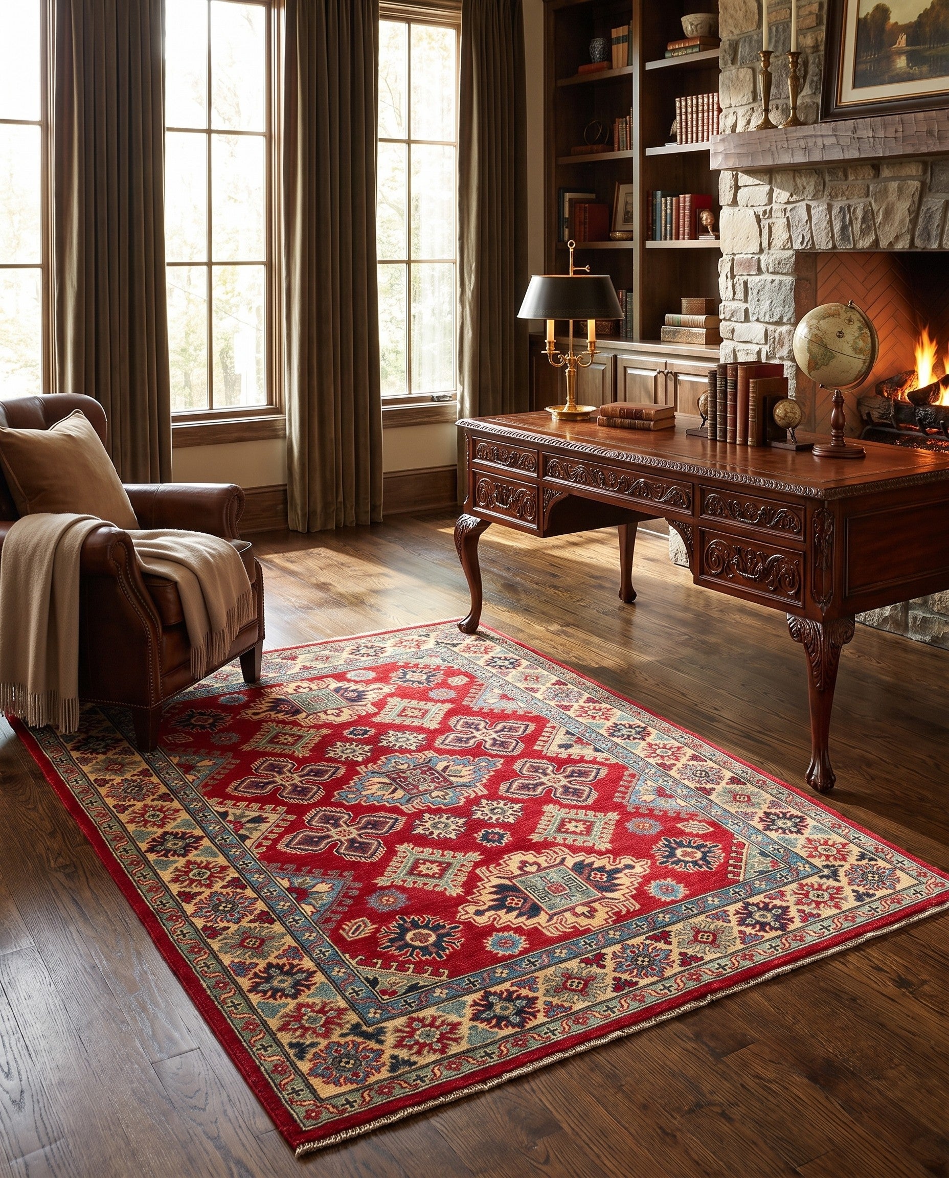 5' x 6' 8 Hand Knotted Kazak Rug